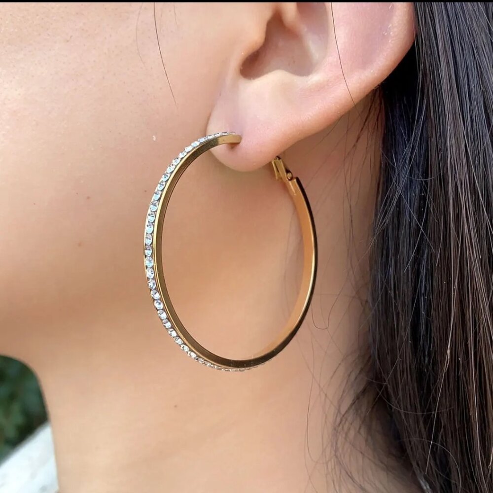 Stainless steel hoop earrings